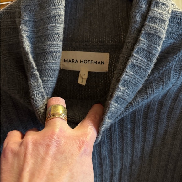 Mara Hoffman Enzo ribbed cashmere & wool blend turtleneck dress in grey size 2x - Picture 4 of 4